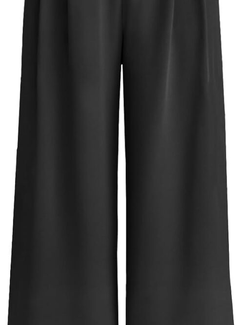 Women Wide Leg Dress Pants High Waisted Loose Fit Business Casual Work Trousers with Pockets