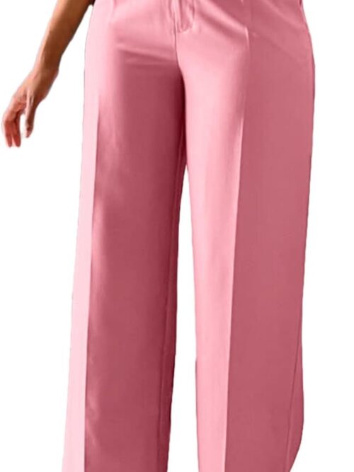 Women Wide Leg Dress Pants High Waisted Straight Leg Slacks Business Office Work Pants Trousers