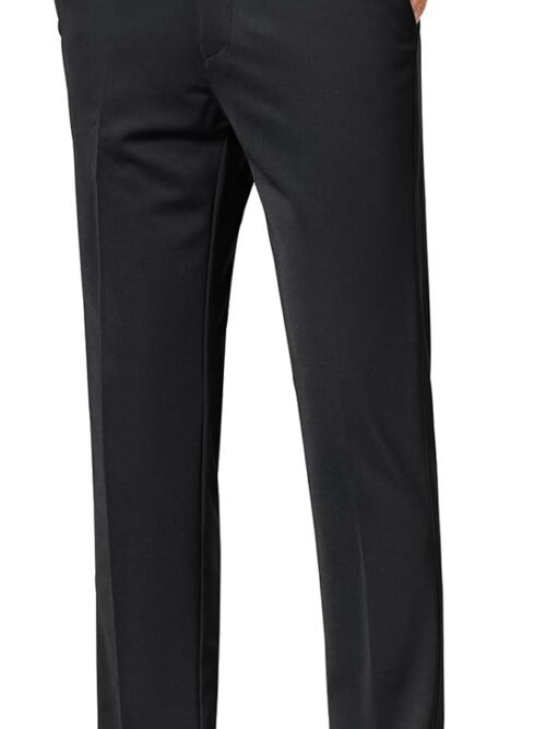 Men's Regular Fit Dress Pants Casual Business Flat Front Mens Wrinkle Free Comfort Stretch Pants