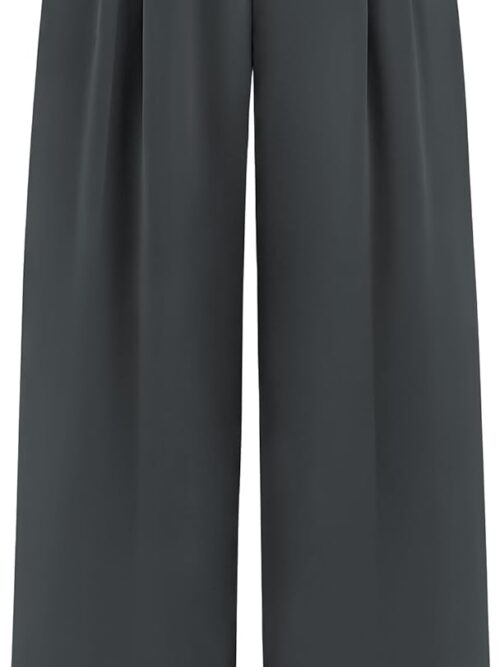 Women Wide Leg Dressy Pants High Waisted Fashion Business Casual Work Office Trousers Palazzo Pant