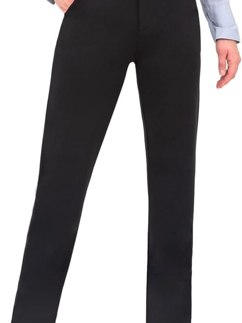Dress Pants Women Work Business Pants Tummy Control Office Straight Leg Trousers High Waisted Ladies Slacks