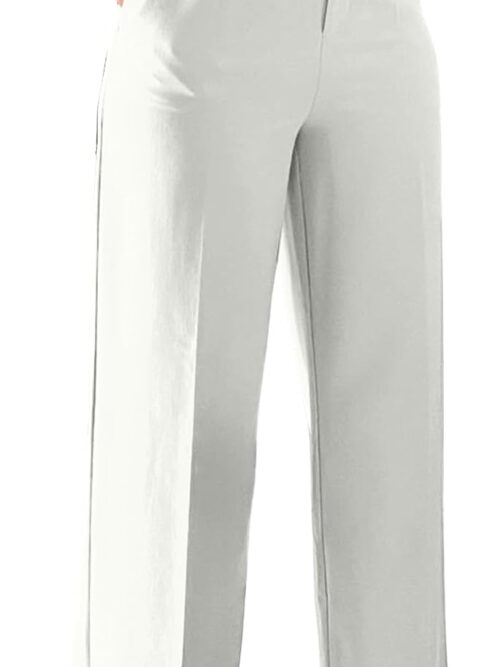 Women Wide Leg Dress Pants High Waisted Straight Leg Business Slacks Work Pants Casual Button Down Trousers