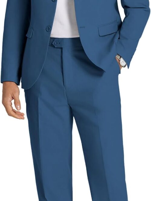 Men's 2 Piece Linen Cotton Suits Set Casual Linen Lightweight Suit Summer Beach Wedding