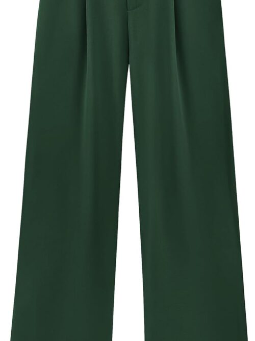Palazzo Pants for Women Dressy High Elastic Waisted Business Casual Wide Leg Trousers Pant