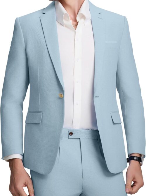 Mens Suit Slim Fit 2 Piece Suits for Men Formal Suit Jacket Pants Business Casual Suits Wedding Prom Tuxedos