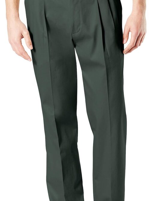 Men's Classic Fit  Lux Cotton Stretch Pants-Pleated (Regular and Big & Tall)