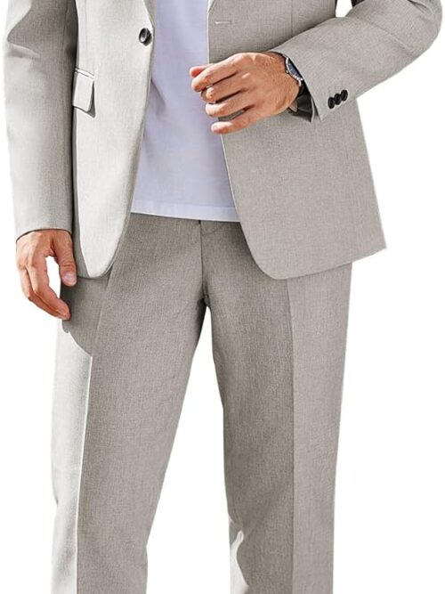 Men Suits Classic Fit 2 Piece Suit Set One Button Casual Blazer Wedding Bussiness Suit Separates
