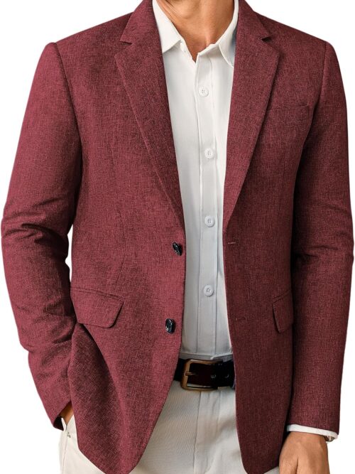 Mens Sport Coats Casual Blazer Two Button Lightweight Business Suit Jacket